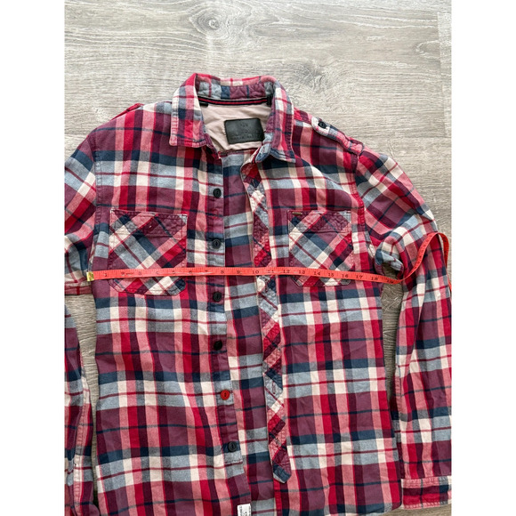 Buffalo David Bitton Shirt Mens M Red Plaid Long Sleeve Button Up Extra Large - Picture 6 of 6